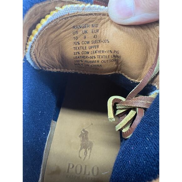 Polo Ralph Lauren Country Ranger Mid Corduroy Suede Boots Mens 10 Colorblock NEW main image 5
